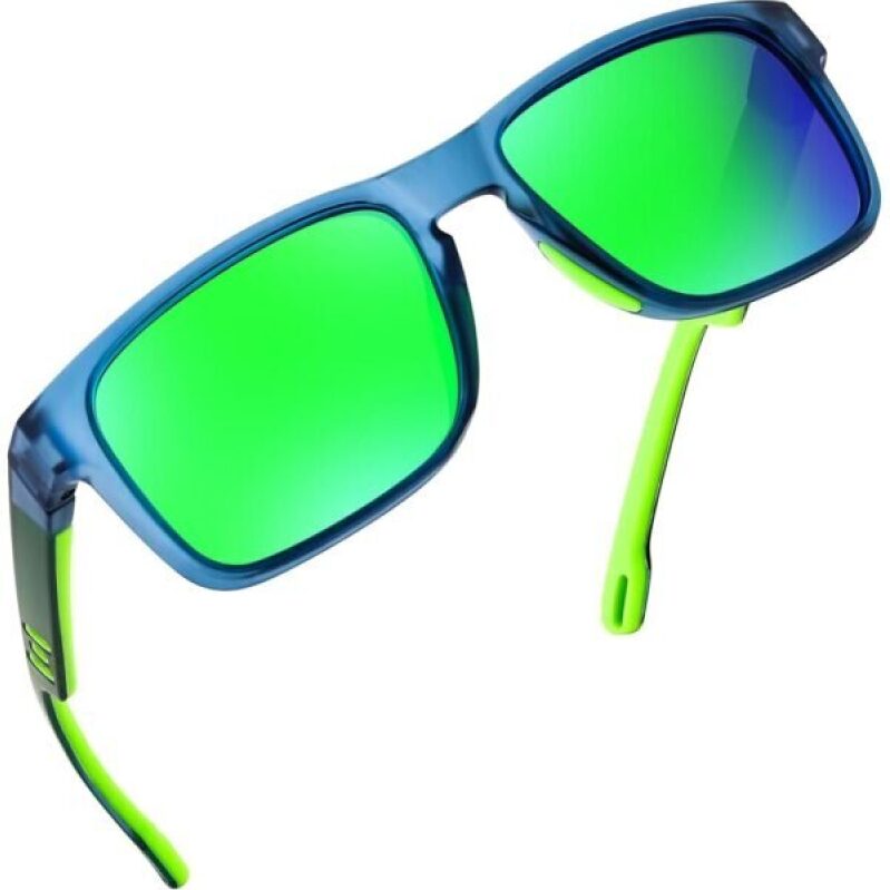FEISEDY Polarized Sports Sunglasses for Men & Women - Blue & Green