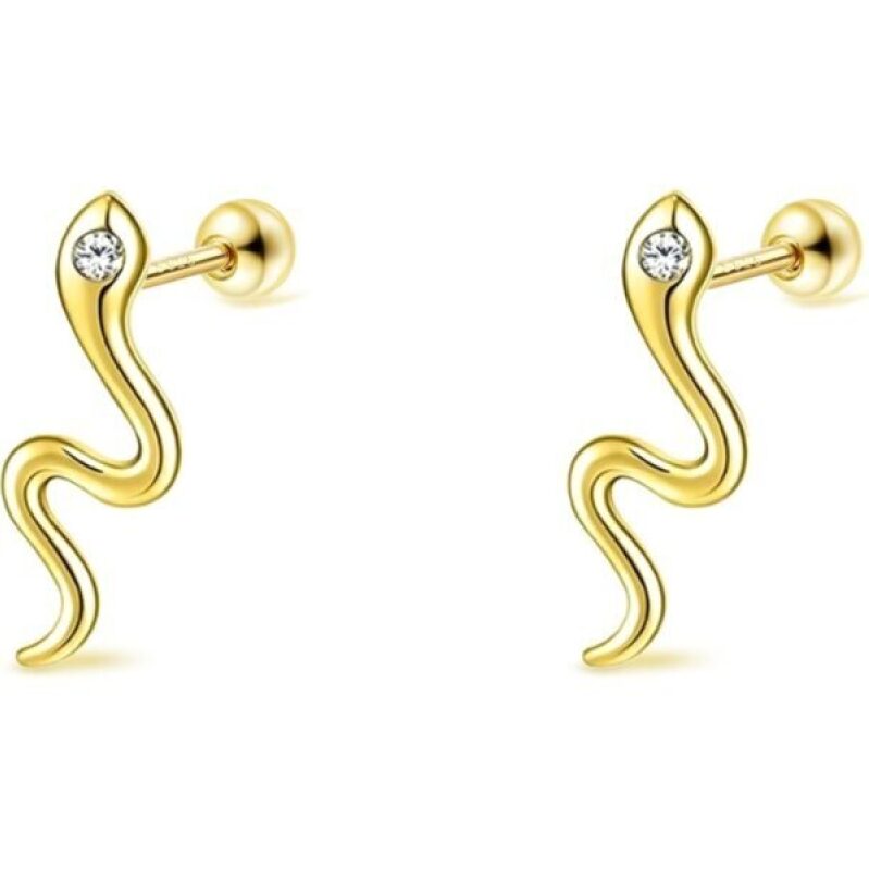 Hypoallergenic Gold Serpentine Earrings - 50% Off