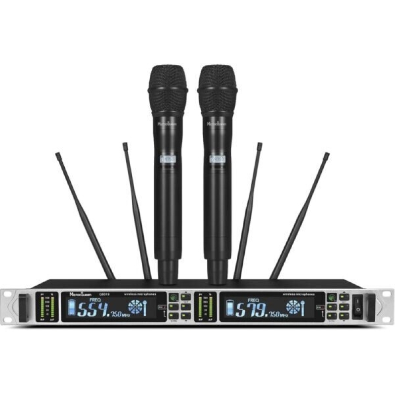 High-Performance UHF Wireless Microphone System with Dual Channel and Long Range