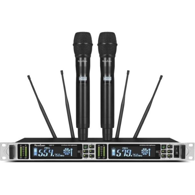 High-Performance UHF Wireless Microphone System with Dual Channel and Long Range