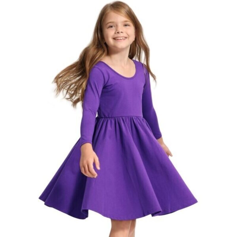 Stelle Purple Long Sleeve Girls Dress - 66% Off, Perfect for School Casual