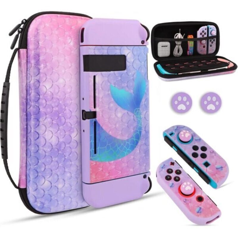 Purple Mermaid Hard Carrying Case for Nintendo Switch - 50% Off