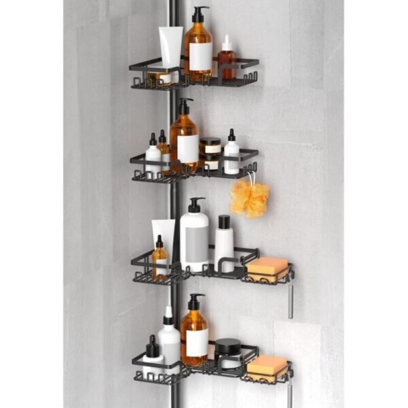 KEGII 4-Tier Adjustable Corner Bathroom Organizer - Maximize Space