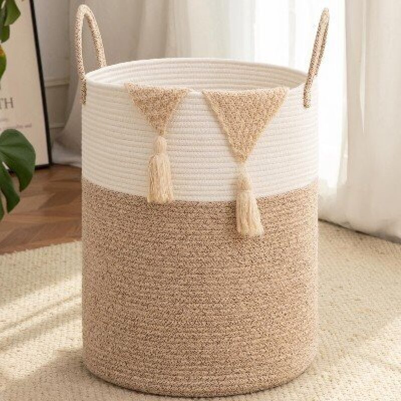 60L Cotton Rope Storage Basket - Perfect for Modern Living
