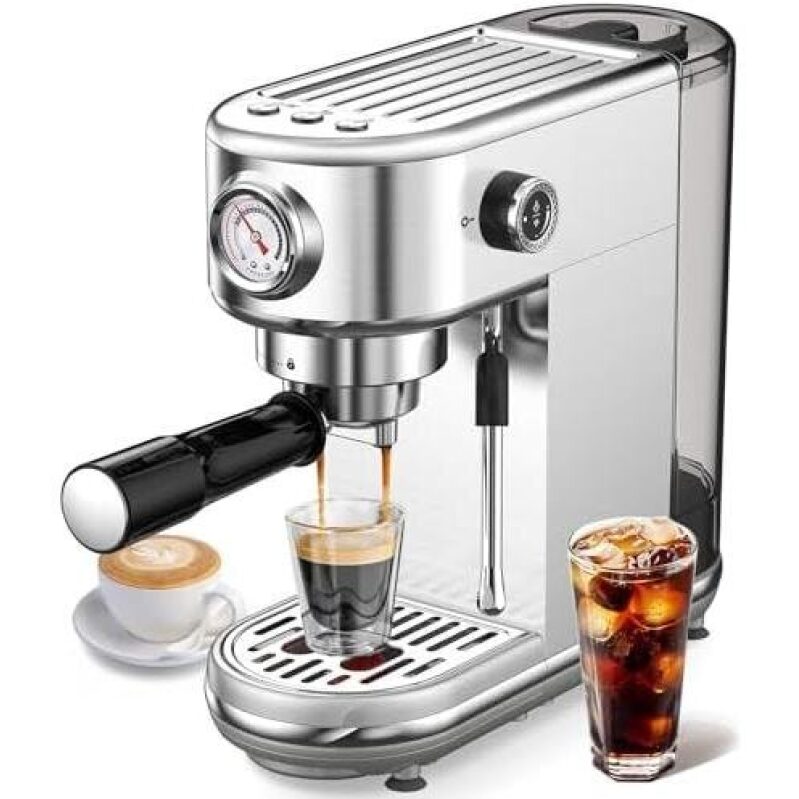 Sleek Stainless Steel Espresso Machine - 60% Discounted
