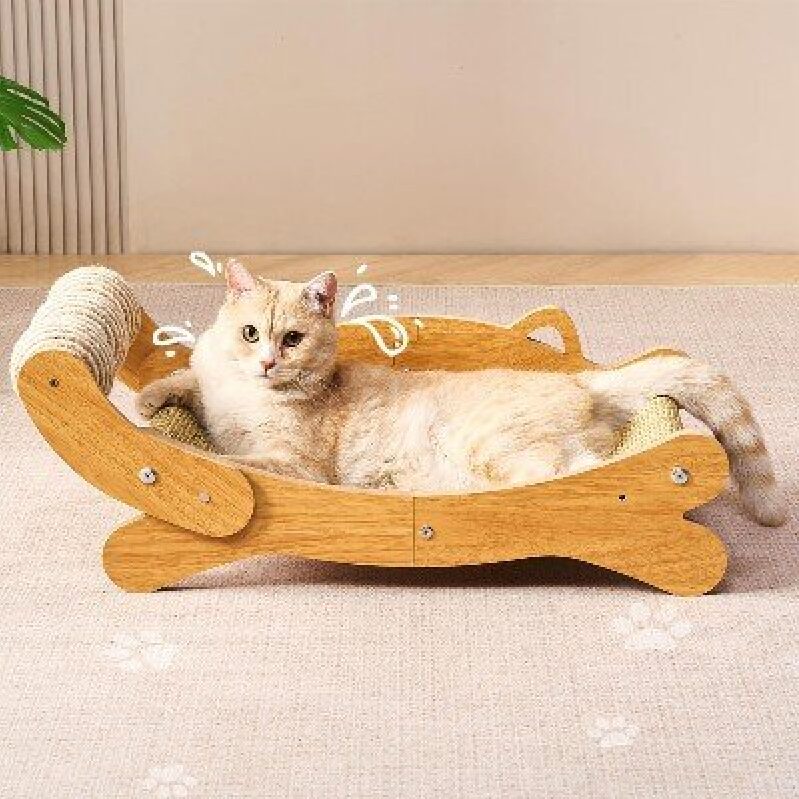 Wooden Cat Scratching Post with Rope Ball - Ideal for Cat Exercise and Entertainment