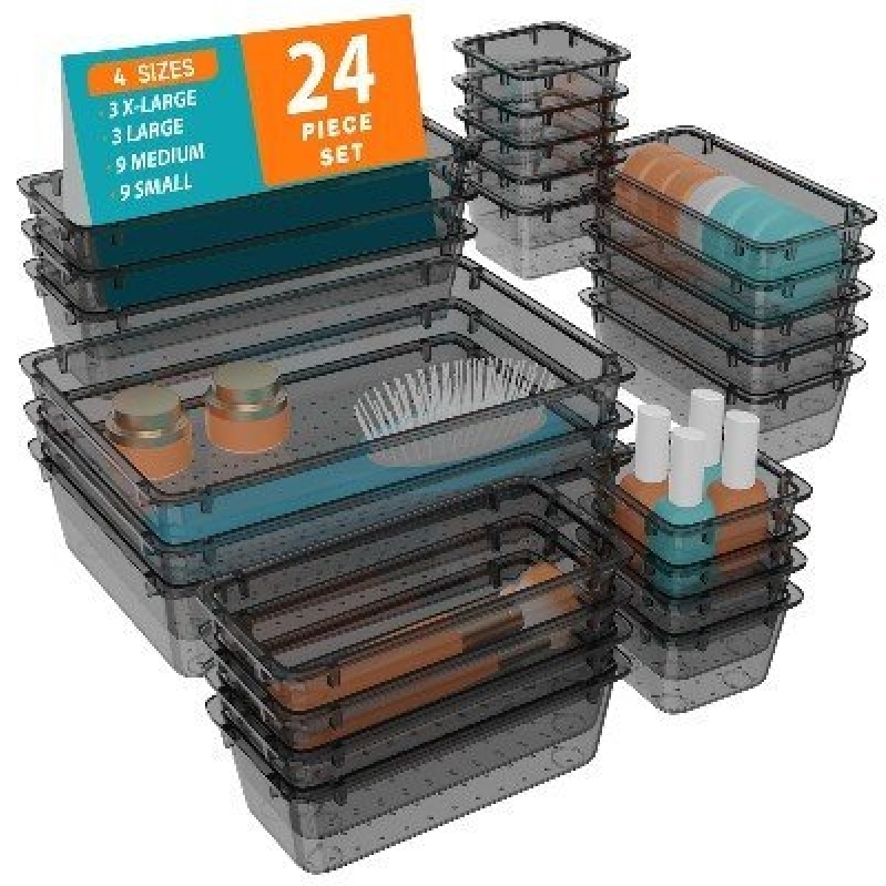WOWBOX 24-Piece Drawer Organizers - Maximize Storage Efficiency