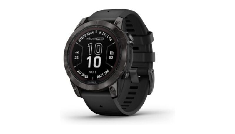 Certified Refurbished Garmin fenix 7 Pro Sapphire Solar Gray DLC Titanium with Black Band - Ultimate Value
