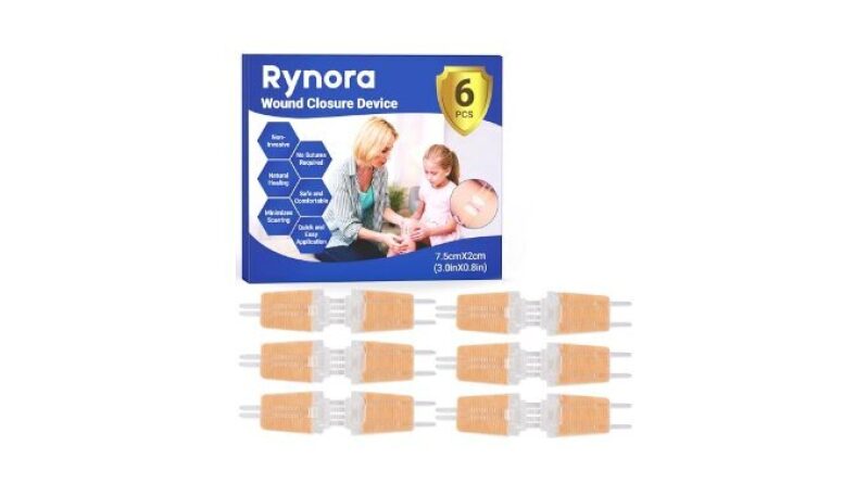 Rynora 6 Pack Wound Closure Strips - Butterfly Bandages for Quick Healing