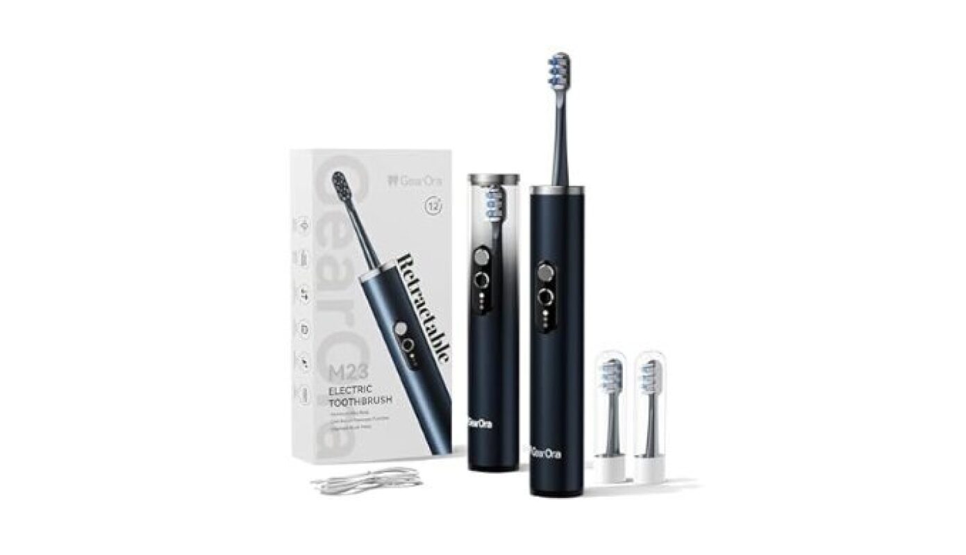 GearOra M23 Travel Electric Toothbrush for Adults - Retractable Portable Sonic Toothbrush