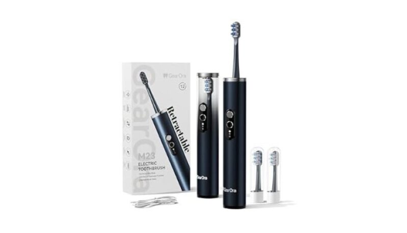 GearOra M23 Travel Electric Toothbrush for Adults - Retractable Portable Sonic Toothbrush