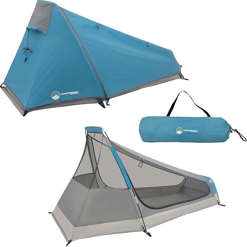 Wakeman Single Person Camping Tent w/Rainfly & Carrying Bag - Perfect for Backpacking