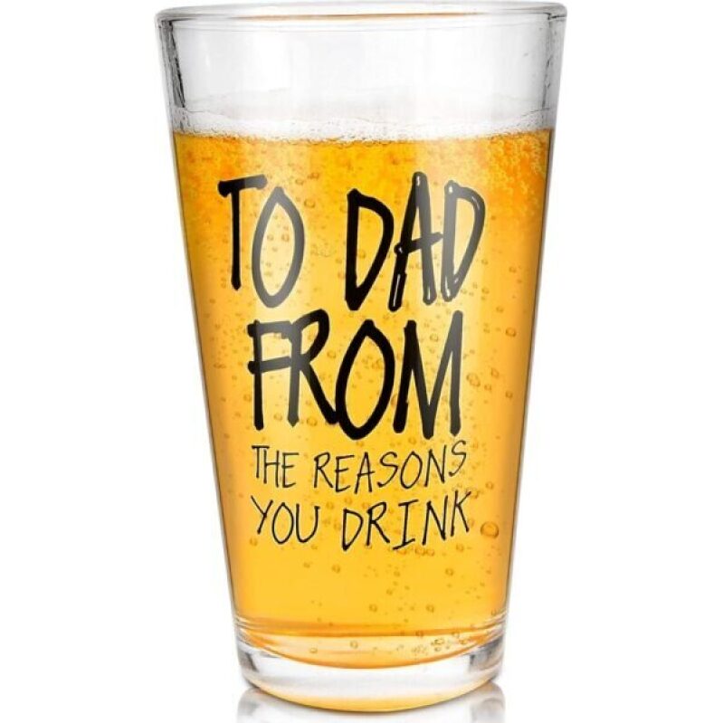 Funny Beer Glass for Dad - 16 OZ Gift for Father's Day, Birthday, Retirement