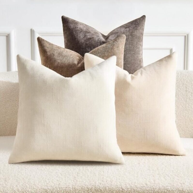 GriNeed Pack of 4 Throw Pillow Covers 20×20 Inch - Farmhouse Boho Decor