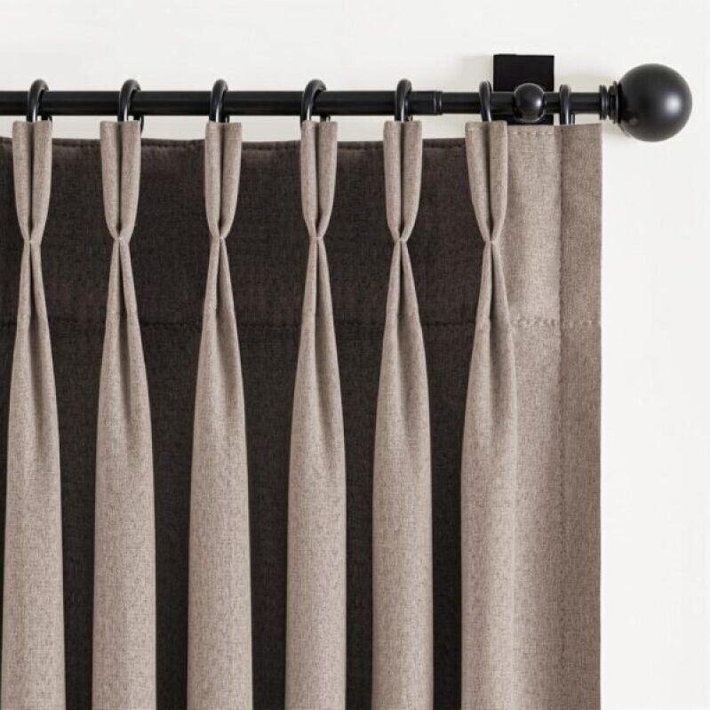 Pinch Pleated Full Blackout Curtains, 2 Panels, 40