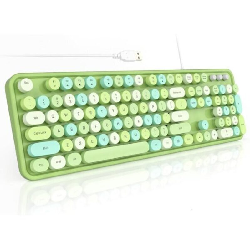 50% Off - Green Wired USB Keyboard with Foldable Stands