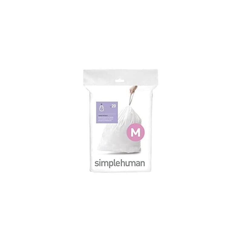 Simplehuman Code M Custom Fit Drawstring Trash Bags - 20 Count