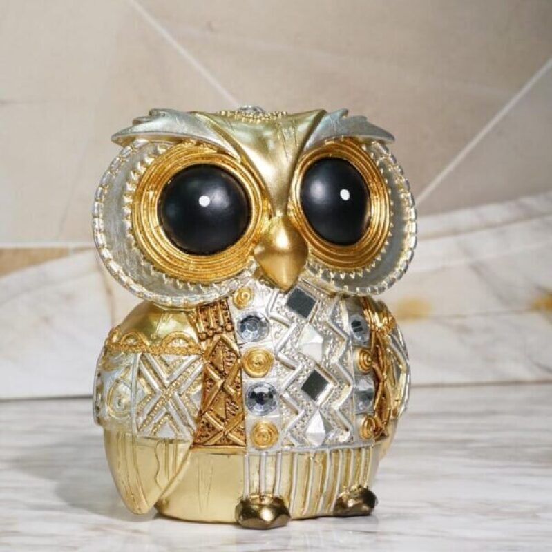 Golden Owl Statue - Luxurious Home Decor with 30% Discount