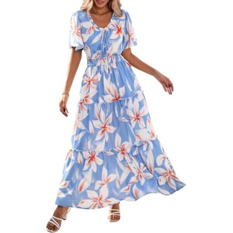 Stylish and Comfortable Spring/Summer Wedding Guest Dress - Floral Print
