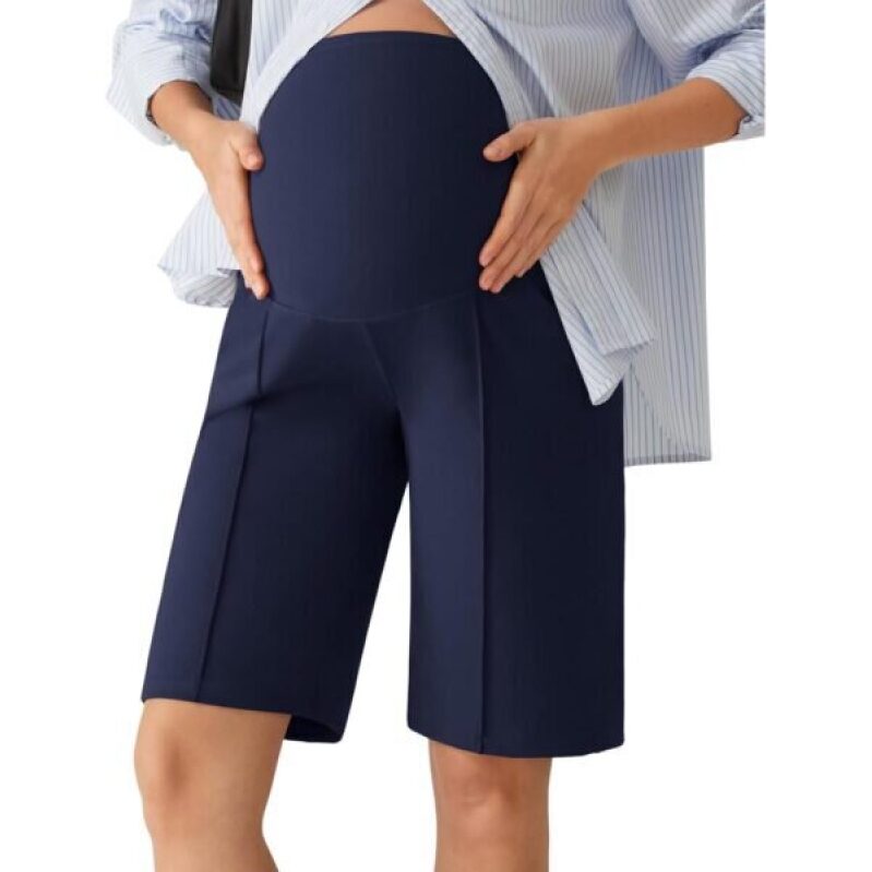 50% Off G4Free Maternity Bermuda Shorts - High-Waisted, Wide-Leg Design