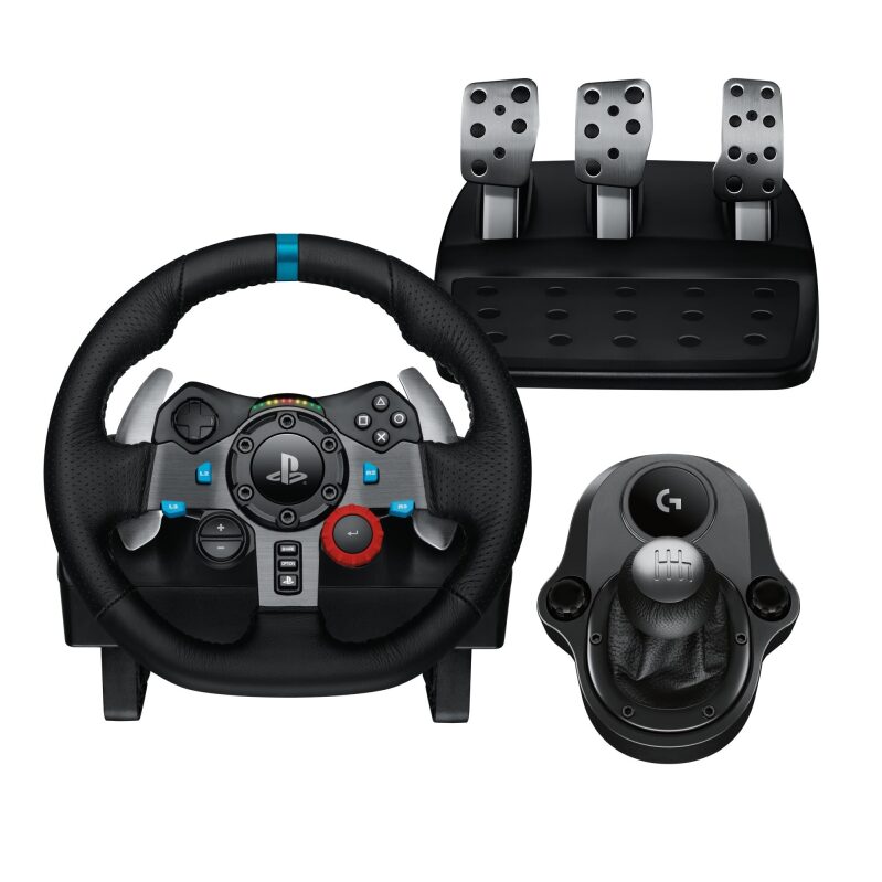 Experience Racing Realism with Logitech G29 Driving Force Wheel and Pedals + Shifter