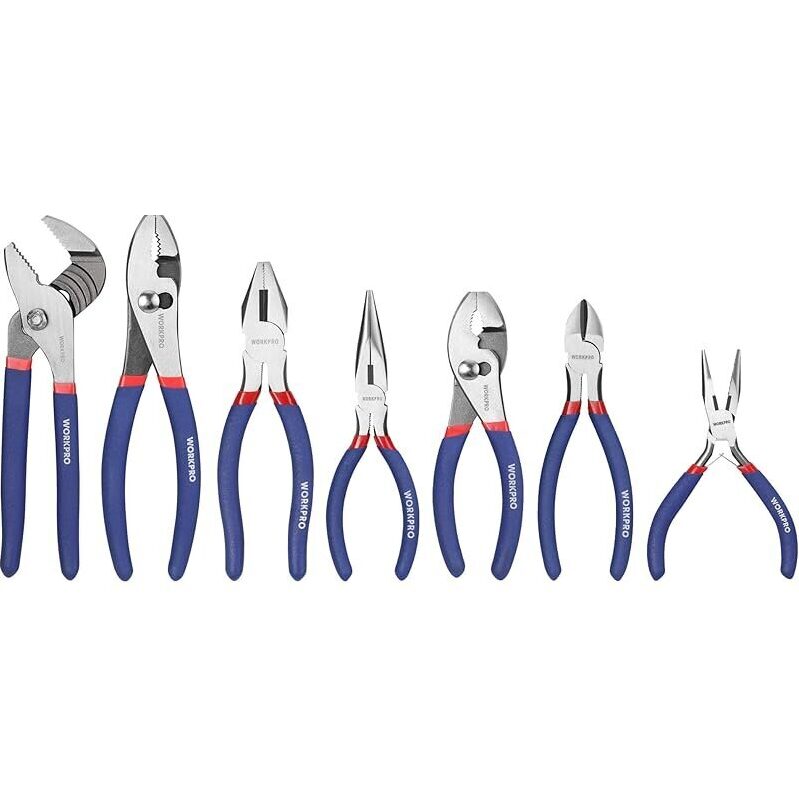7-Piece Workpro Pliers Set with Groove Joint