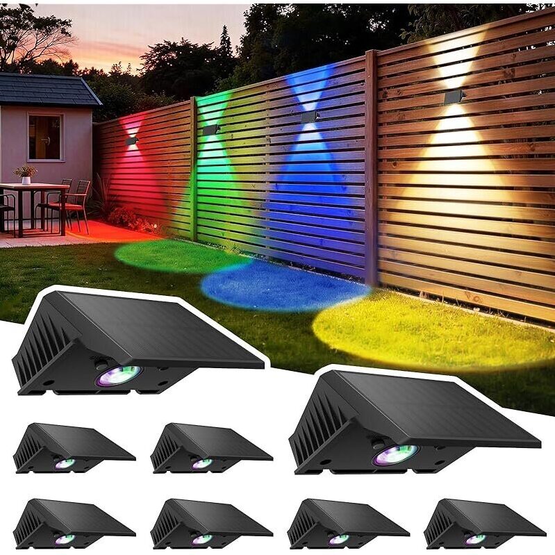 Delaiglow Outdoor Solar Fence Lights - 8-Pack - Ultimate Energy Savings