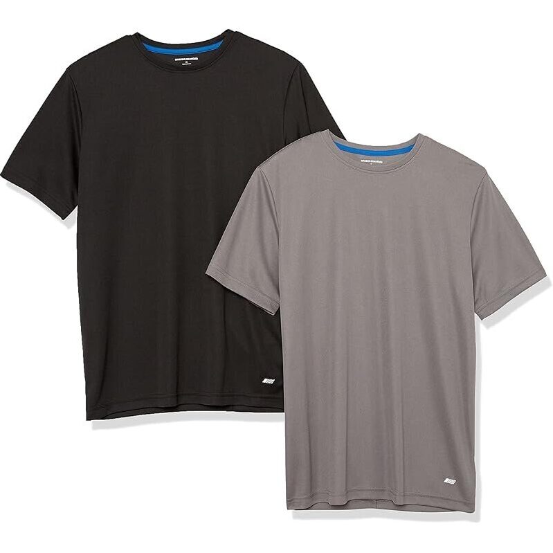 Amazon Essentials 2pk Men's Moisture Wicking Tech Gym T-Shirts - Comfortable and Durable