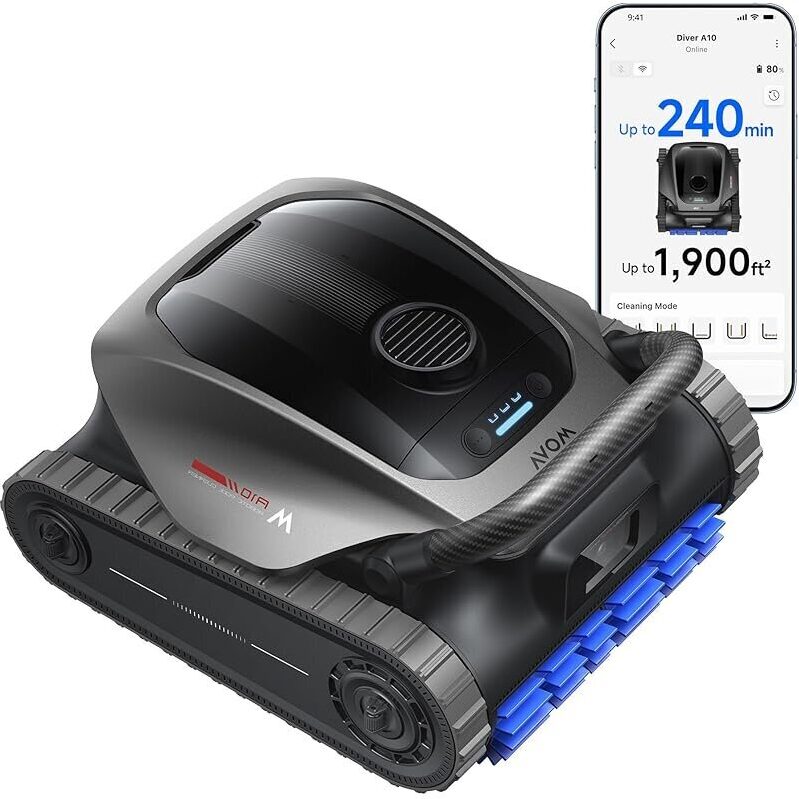 Mova Diver A10 Pool Vacuum Cleaner: 6,000GPH Cordless, Smart Pool Cleaning