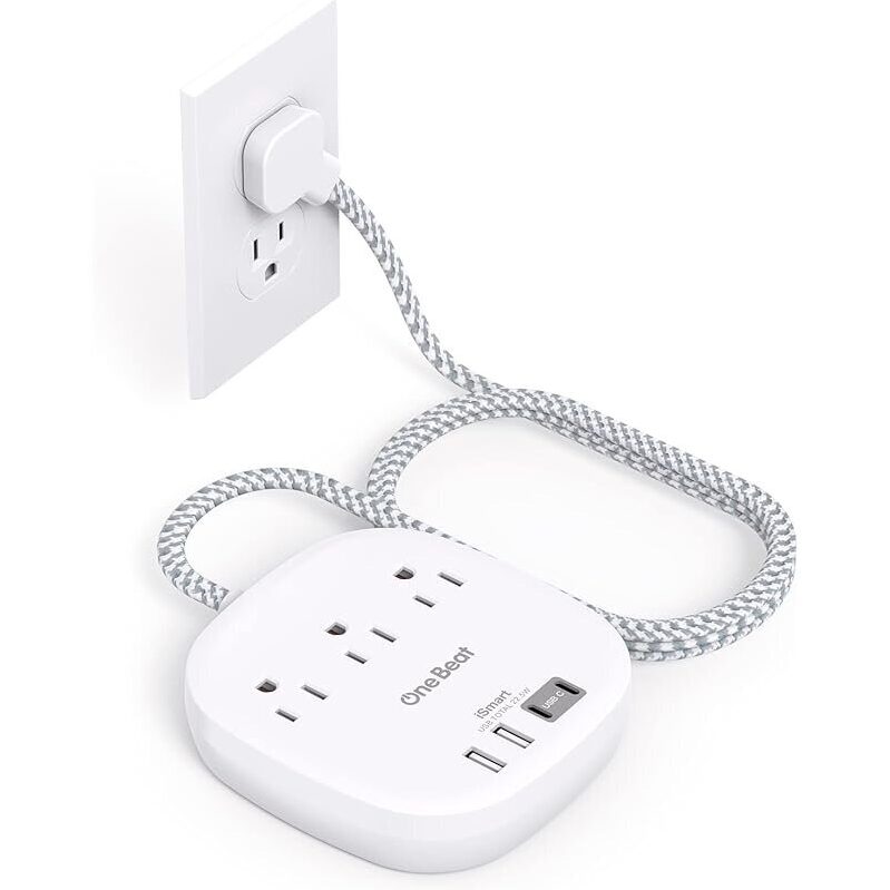 One Beat Flat Plug Power Strip - Maximize Your Outlets Efficiently