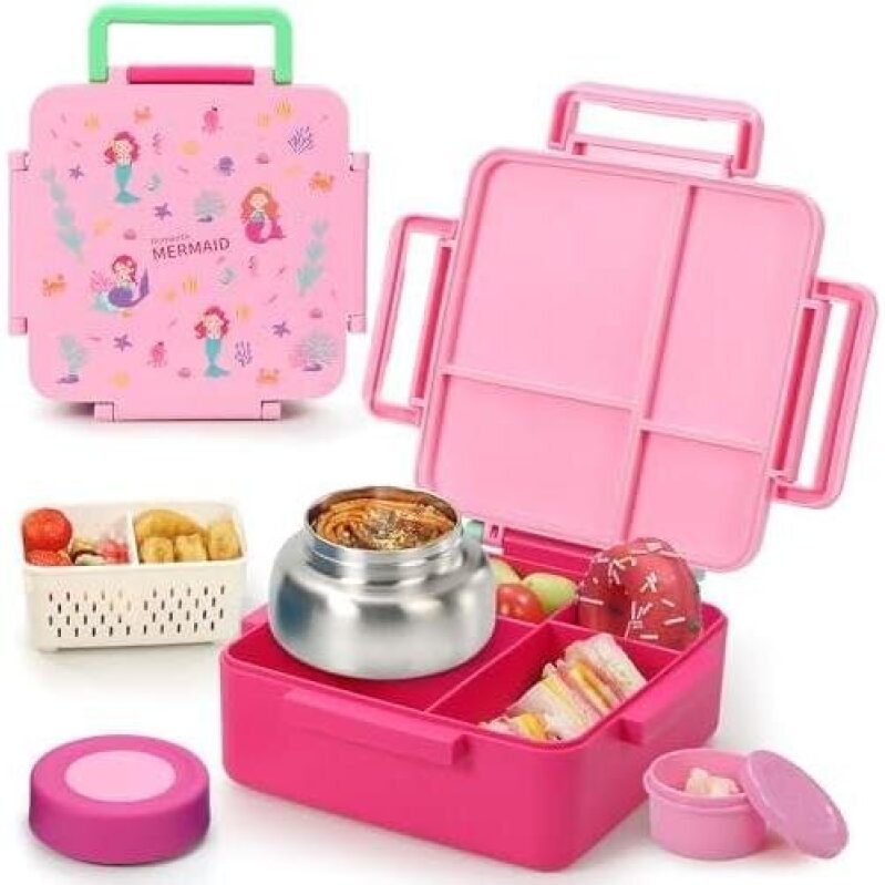 Mermaid 4-Compartment Insulated Lunch Box for Kids - 50% Discount
