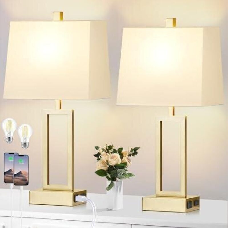 Elegant Gold Metal Desk Lamps with Touch Control - 60% OFF
