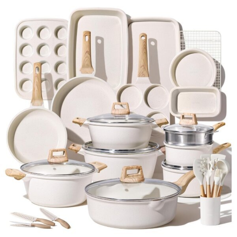44-Piece Carote Nonstick Cookware Set - Ultimate Kitchen Value