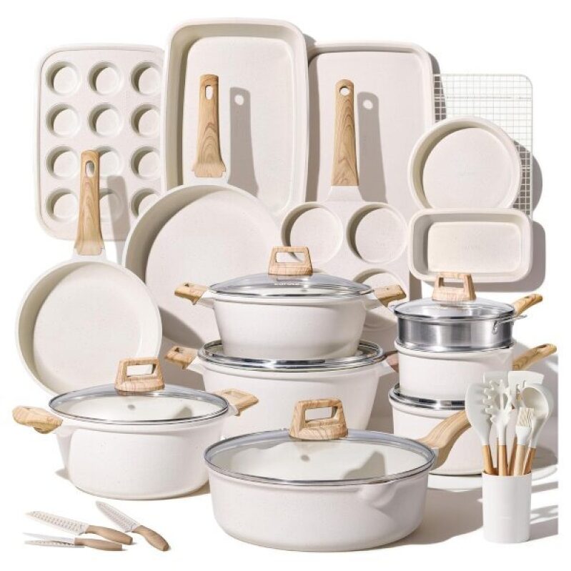 44-Piece Carote Nonstick Cookware Set - Ultimate Kitchen Value