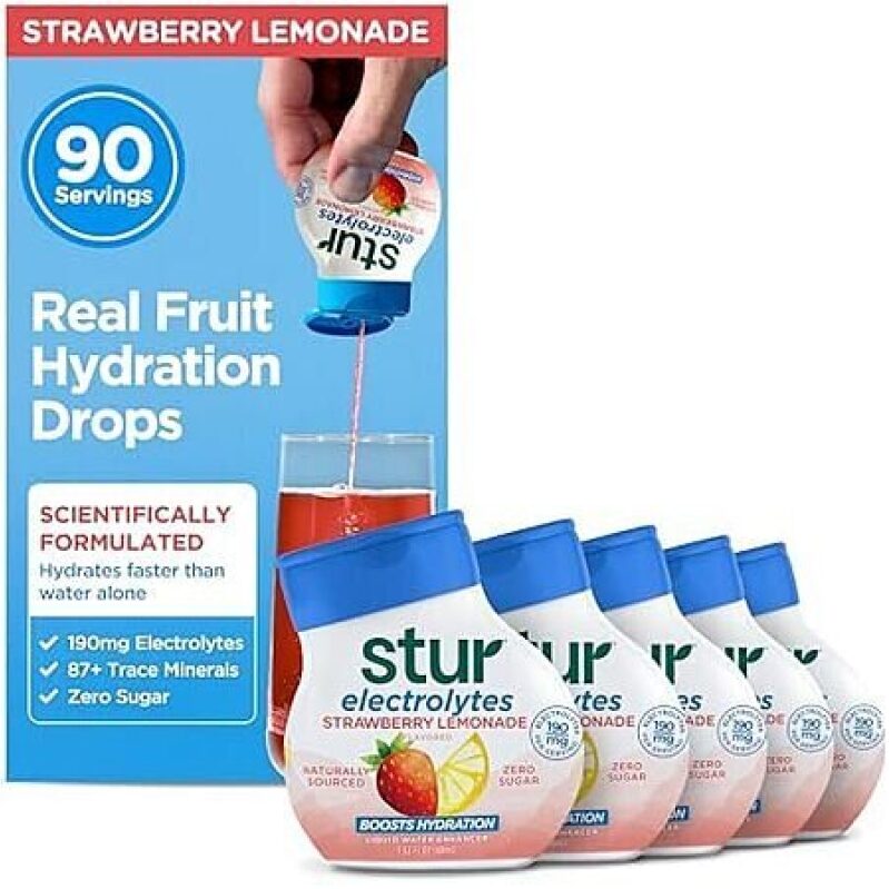 Stur Electrolyte Water Enhancer Drops (Strawberry Lemonade) 5-Pack - Hydration Boost