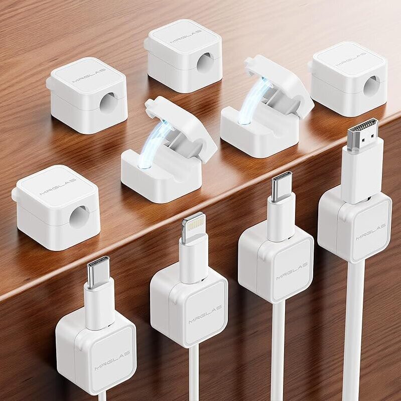 10-Pack Magnetic Cable Clips for Seamless Cord Management