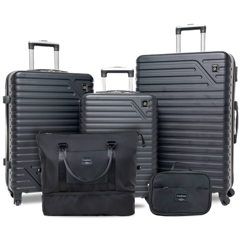 Travelhouse 5-Piece Hardside Luggage Set for Long-Term Travel and Business Trips