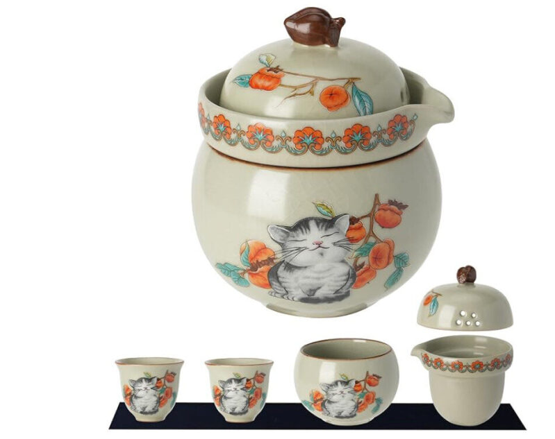 Affordable and Premium Kung Fu Tea Set with Lucky Cat Design