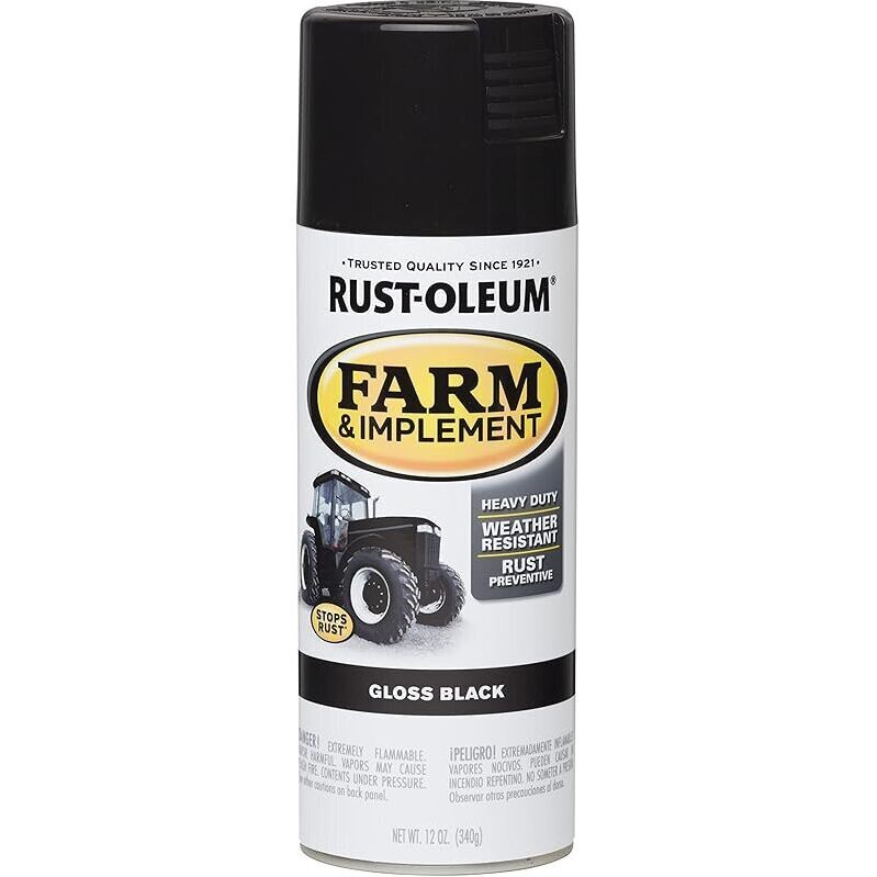 Rust-Oleum Farm & Implement Spray Paint: Heavy-Duty Gloss Black