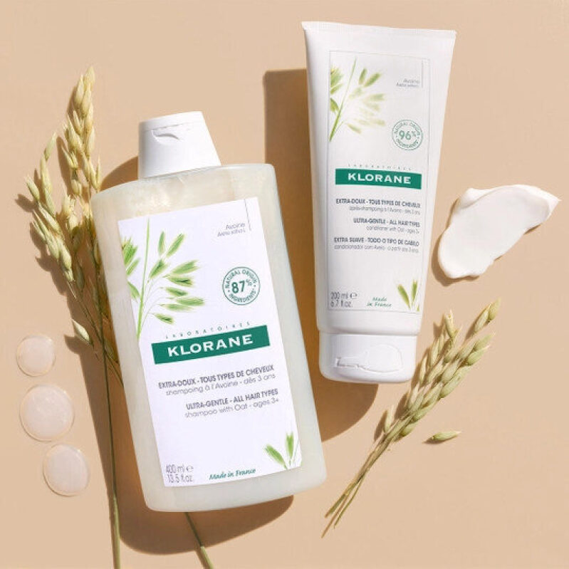 Klorane Oat Milk Ultra-Gentle Shampoo & Conditioner - Ideal for Sensitive Scalps