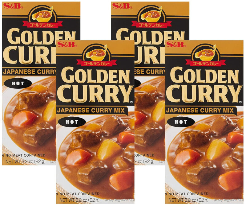 S&B Premium Japanese Curry Mix - Hot Flavor, 4 Pack