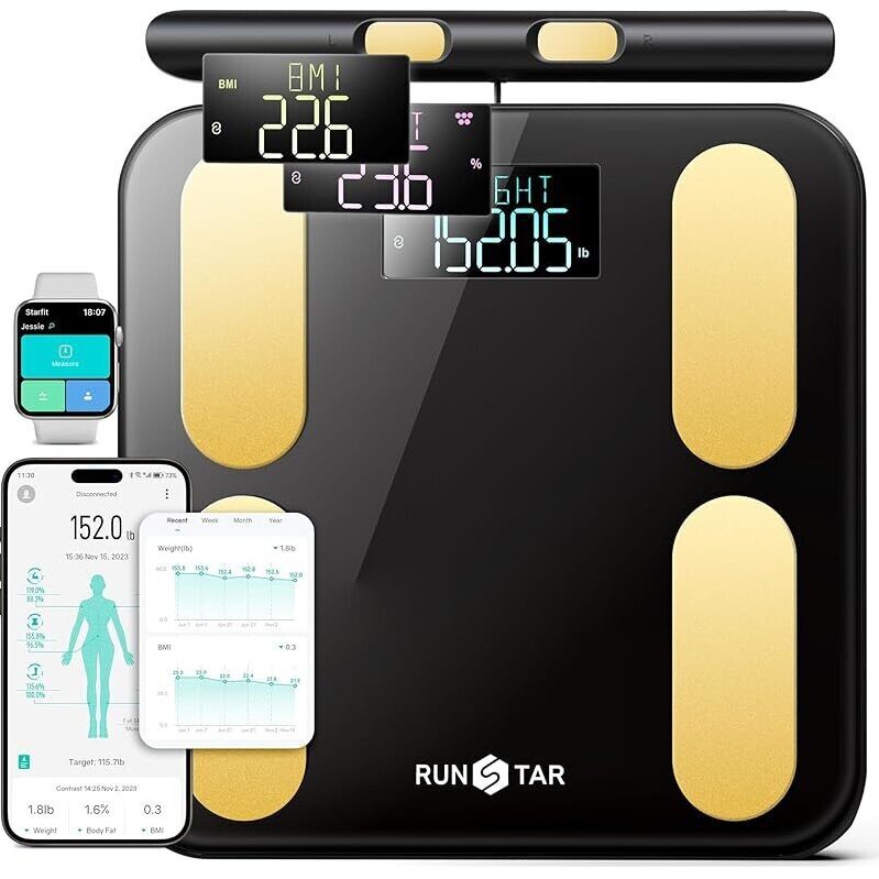 RunStar 8-Electrode with Voice Prompt Weight Scale for Accurate Body Composition Analysis