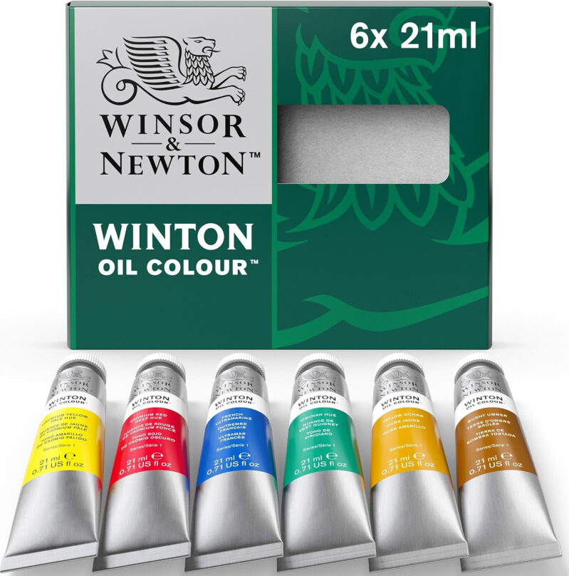 Affordable Beginner Oil Paint Set by Winsor & Newton - 6 Basic Colors