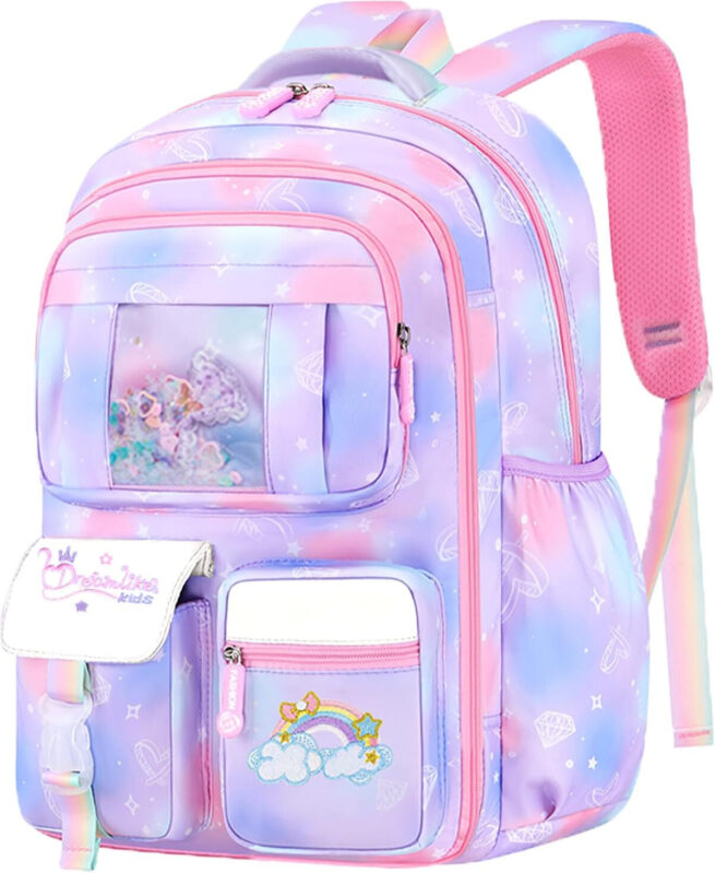 Affordable Rainbow School Backpack for Girls - Multi-functional and Durable