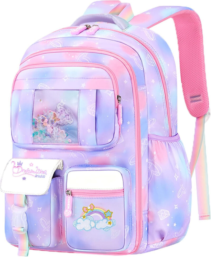 Affordable Rainbow School Backpack for Girls - Multi-functional and Durable