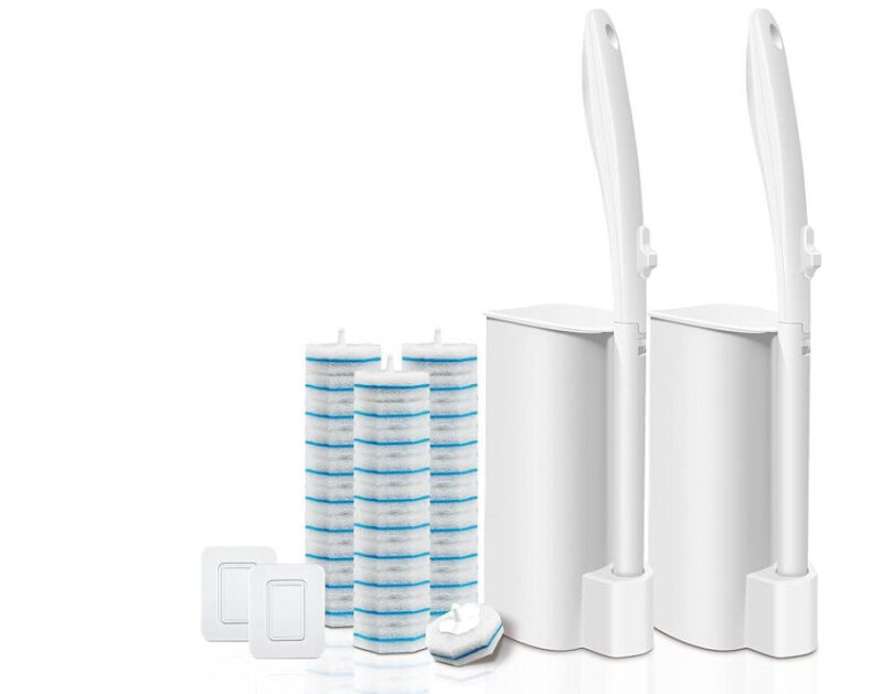 Premium Toilet Brush Set with 30 Replacement Heads - Ergonomic Handles, Powerful Cleaning, Space-Saving Design