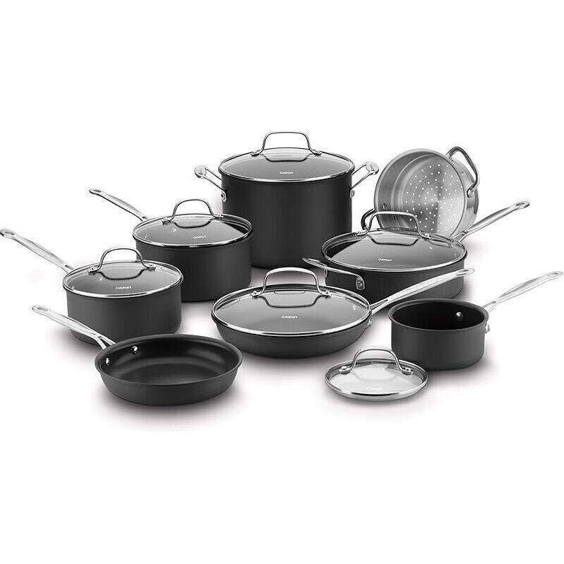 Cuisinart Chefs Classic Nonstick Hard Anodized 14 Piece Set - High-Quality Cookware