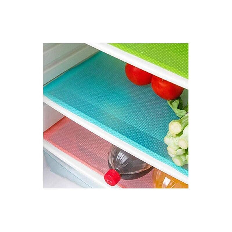 9 Pack AKINLY Washable Refrigerator Mats - Multicolor, Durable, Easy-Clean