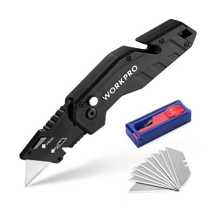 Unbeatable Deal: WORKPRO Folding Utility Knife with 10 Blades for Just $9.99
