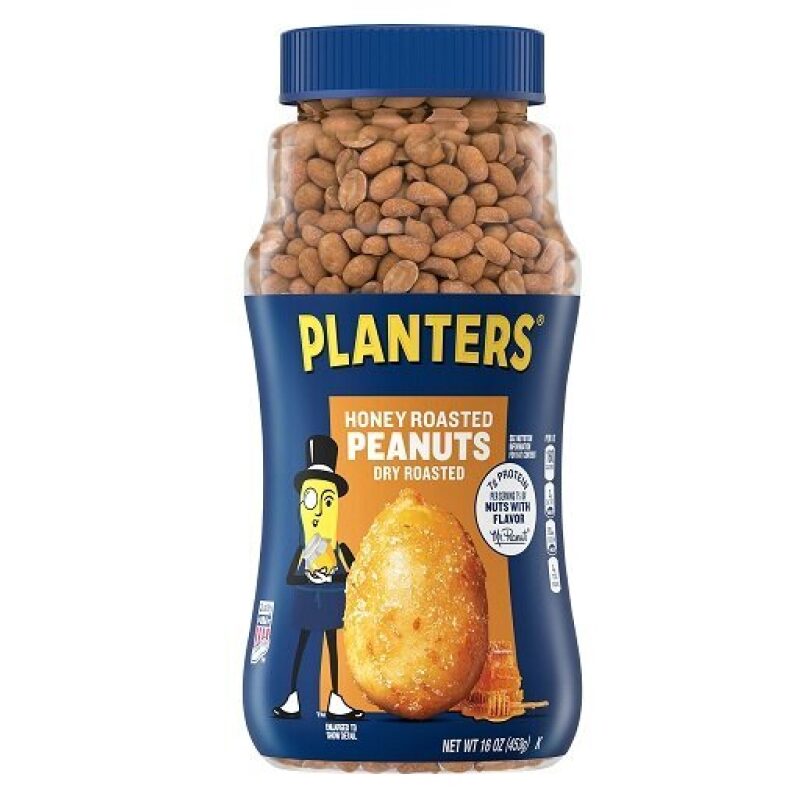 Honey Roasted Dry Roasted Peanuts by Planters - 16 oz, Sweet and Crunchy Snack